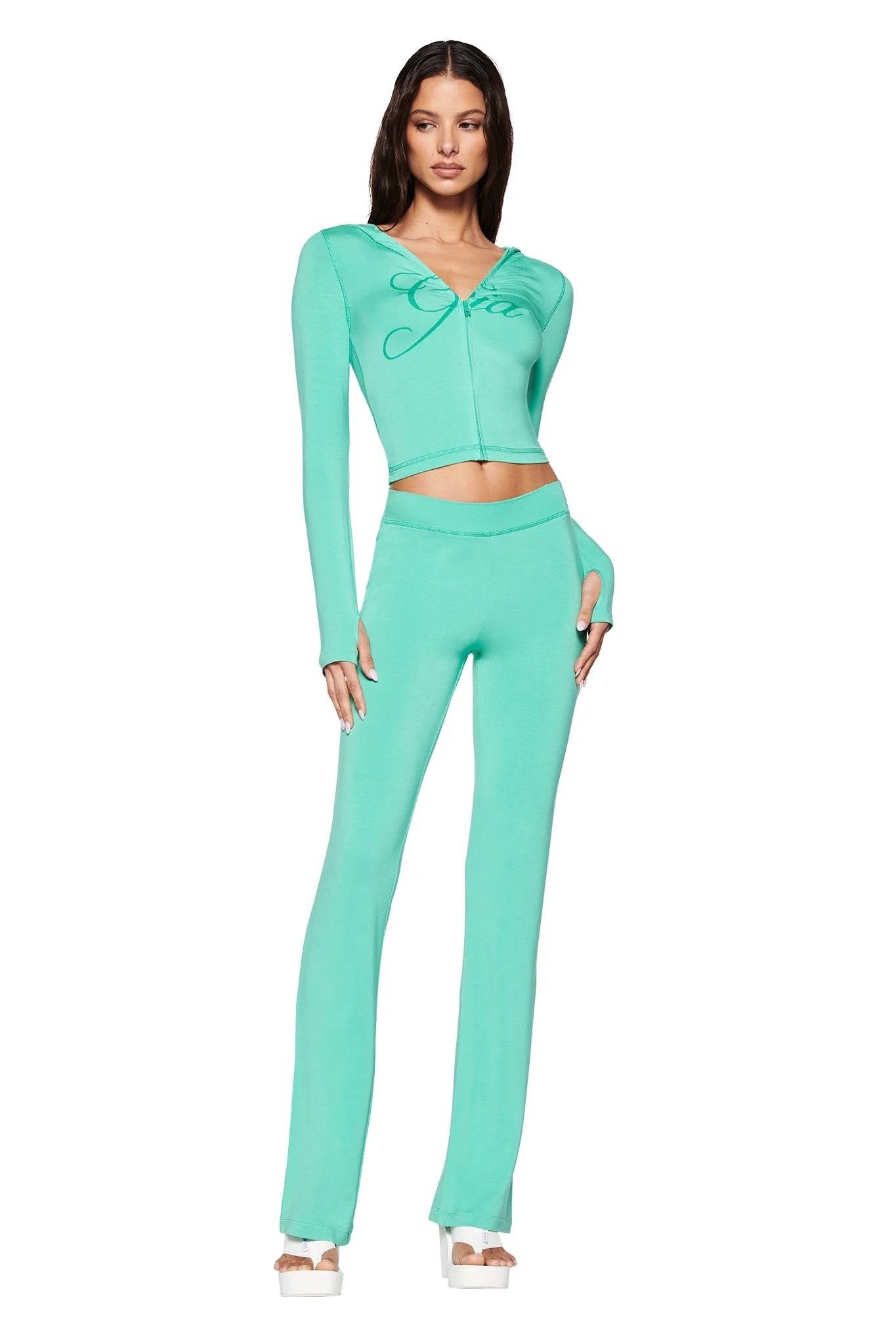 BLARE HOODIE - GREEN : TURQUOISE : TEAL - Image 3