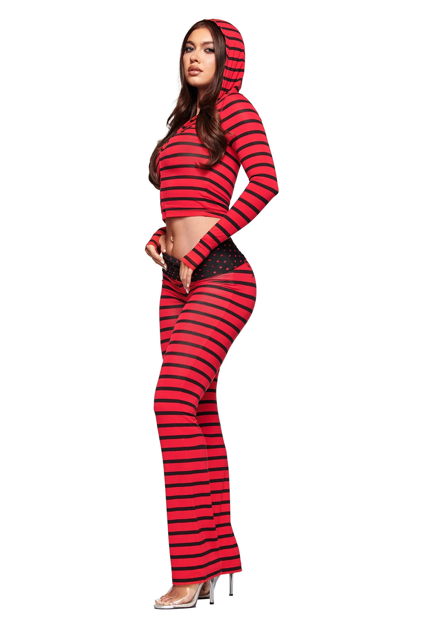 BLARE HOODIE - RED AND BLACK STRIPE - Image 6